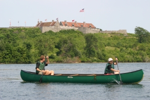 Canoeing by fort Ticonderoga